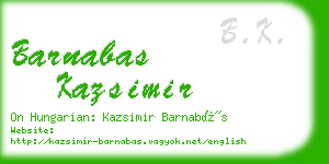 barnabas kazsimir business card